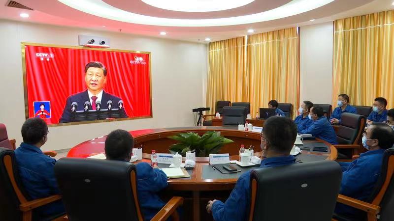 學習二十大專報：中沙石化組織收看黨的二十大開幕盛況(圖1)